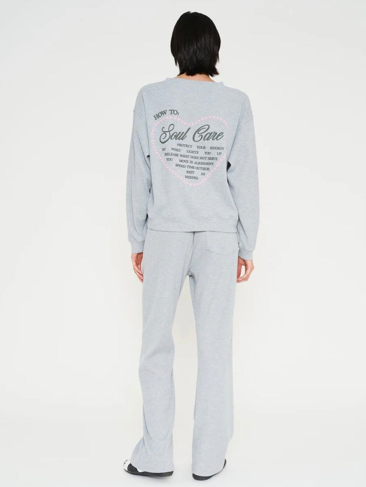 Mayfair Soul Grey Relaxed Waffle Wide - Leg Sweatpant - eloise boutique