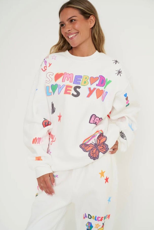 Mayfair x I Scream Colour Somebody Loves You Crew Neck - eloise boutique