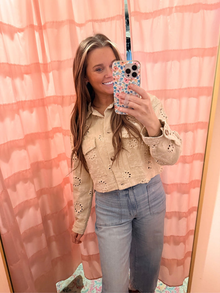 Meadow Eyelet Cropped Jacket - eloise boutique