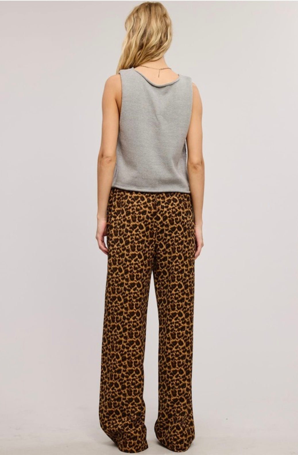Mimosa Plaid Flannel Contrast Waistband Leopard Boxer Pant - eloise boutique
