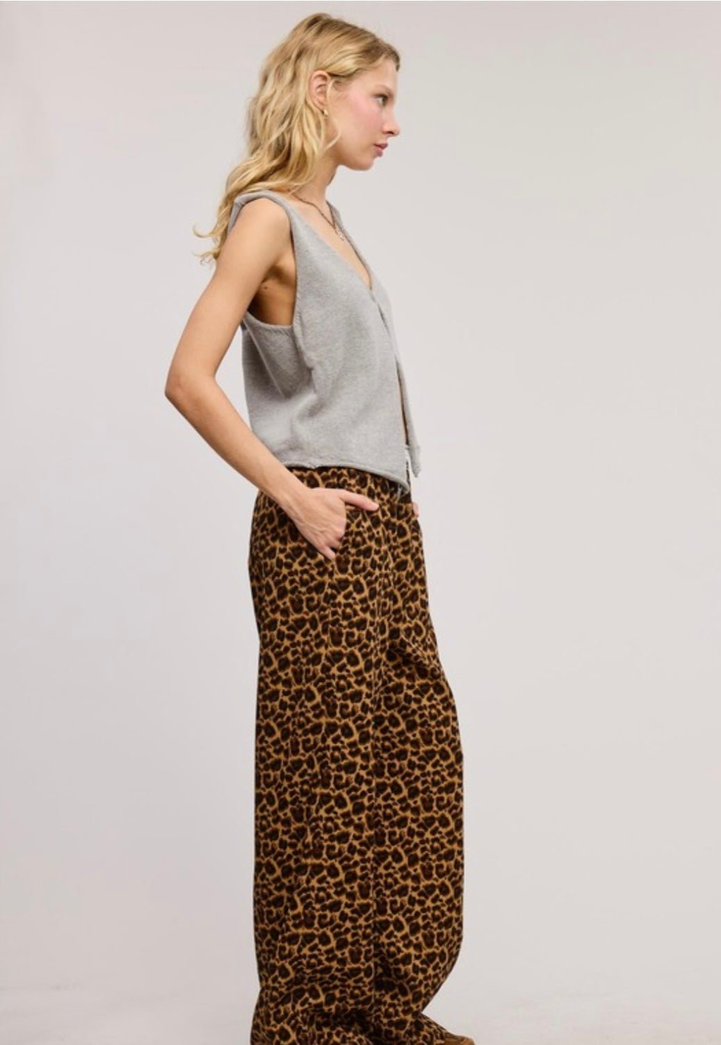 Mimosa Plaid Flannel Contrast Waistband Leopard Boxer Pant - eloise boutique