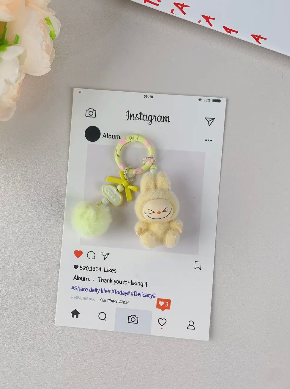 Mini Labubu Puff Ball Keychains - eloise boutique