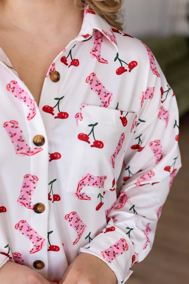 Moon Ryder Cherry Cowgirl Lounge Set - eloise boutique