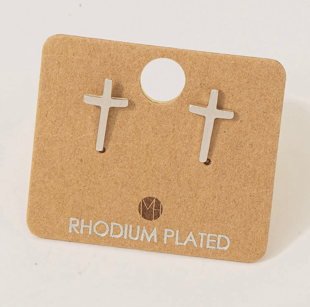 Must Have Mini Cross Post Stud Earrings - eloise boutique