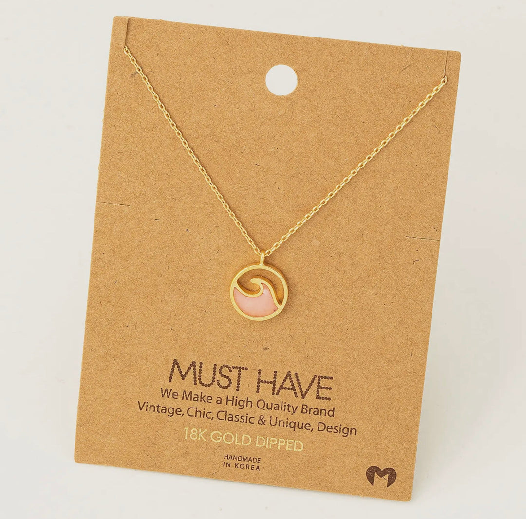 Must Have Pink Round Wave Necklace - eloise boutique