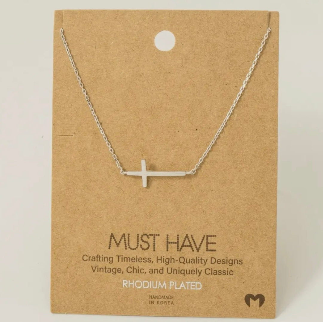 Must Have Side Cross Necklace - eloise boutique
