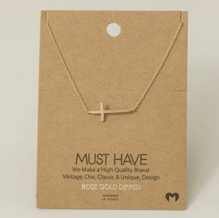 Must Have Side Cross Necklace - eloise boutique