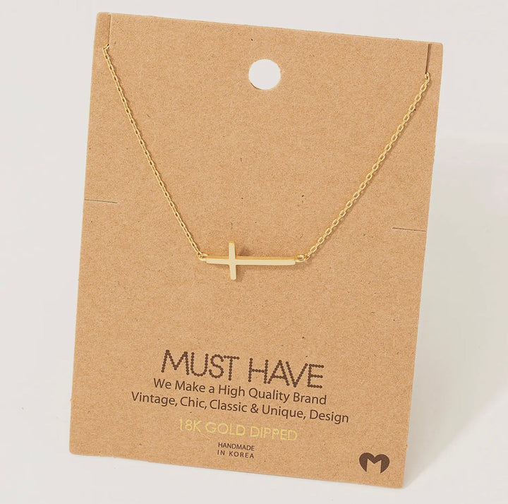 Must Have Side Cross Necklace - eloise boutique