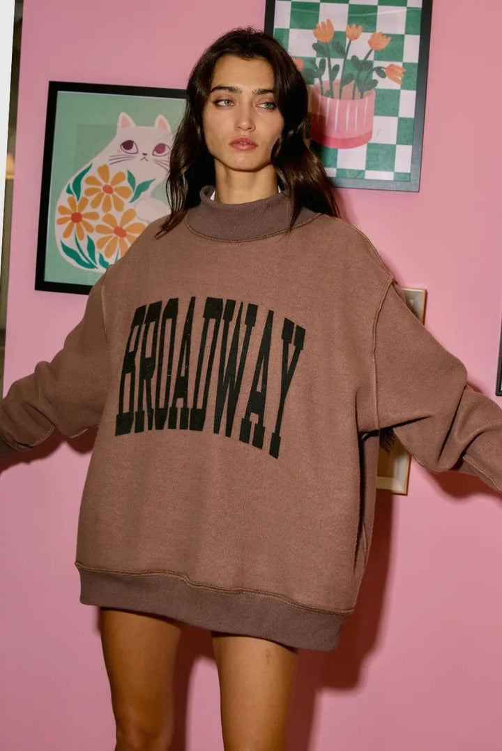 NASHVILLE / BROADWAY Reversible Mock Neck Sweatshirt - eloise boutique