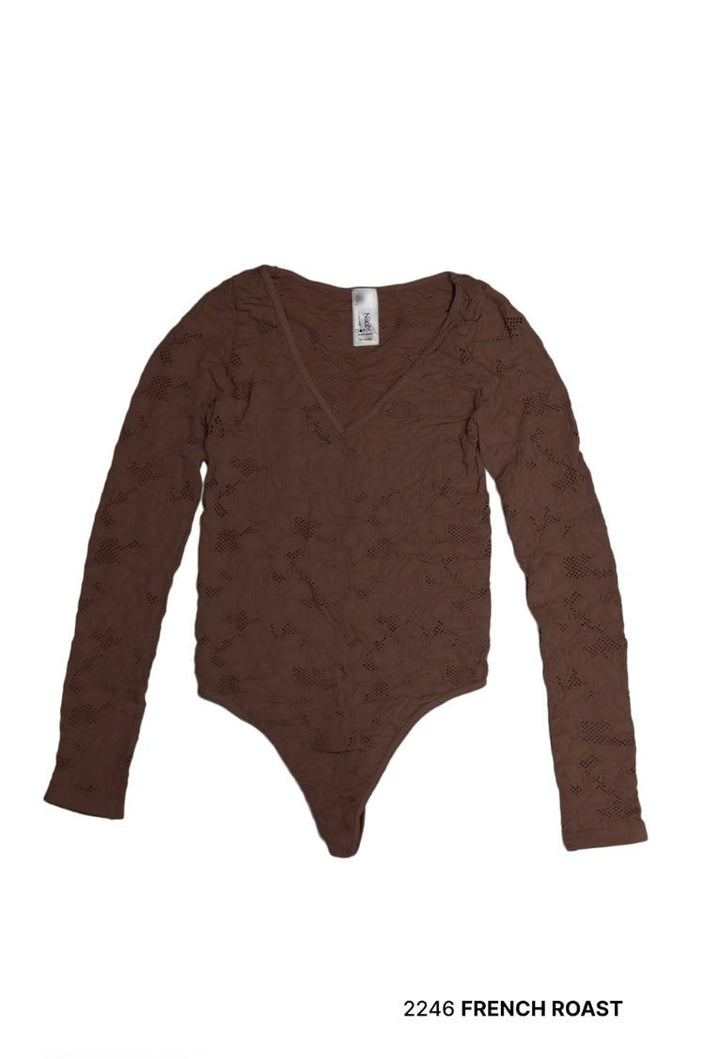 NIKIBIKI Lace Textured Bodysuit - ONE SIZE - eloise boutique