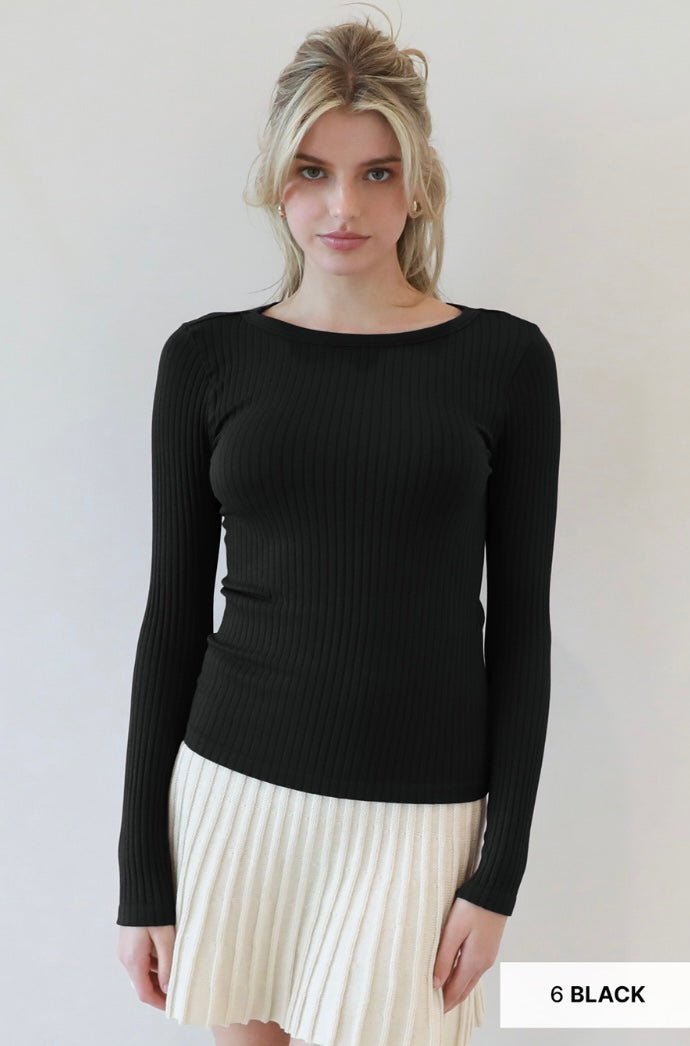 NIKIBIKI Wide Ribbed LS Top - ONE SIZE - eloise boutique