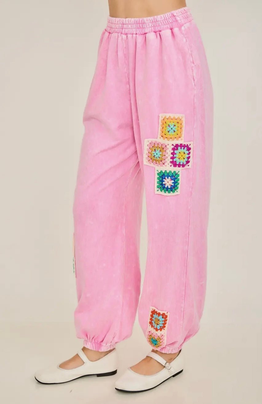 Nostalgia Bloom Crochet Jogger - eloise boutique
