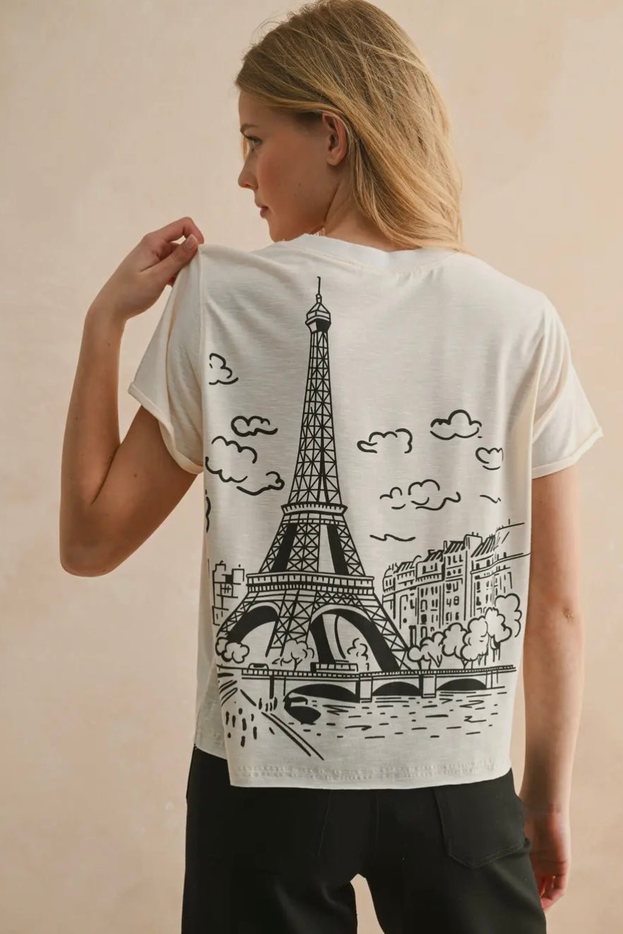 Paris Printed Graphic Tee - eloise boutique