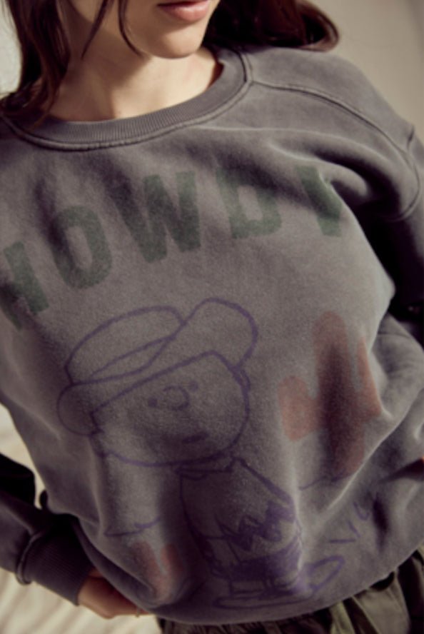Peanuts Howdy From Charlie Crewneck - eloise boutique