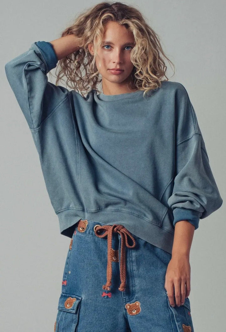 Pigment Washed Relaxed Fit Sweatshirt - eloise boutique