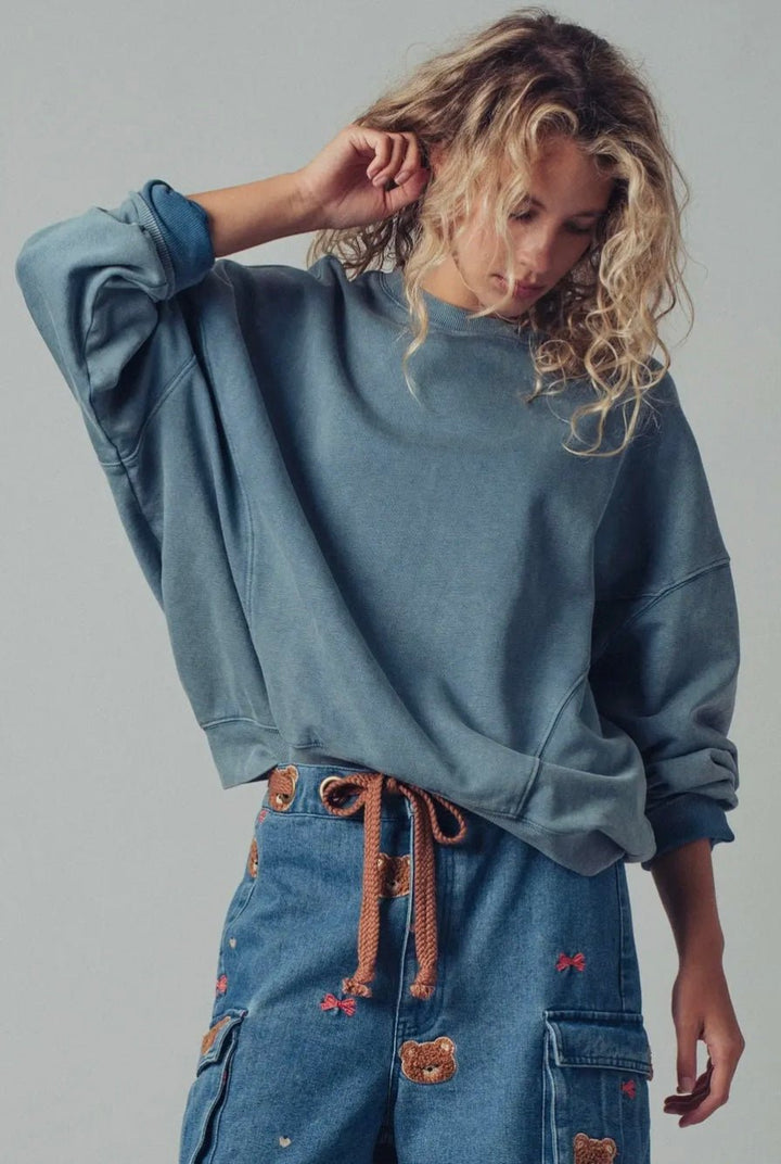 Pigment Washed Relaxed Fit Sweatshirt - eloise boutique