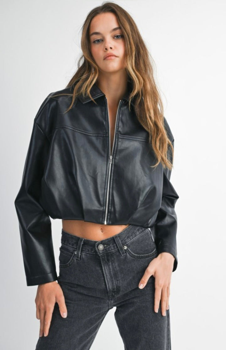Pleated Cropped Jacket - eloise boutique