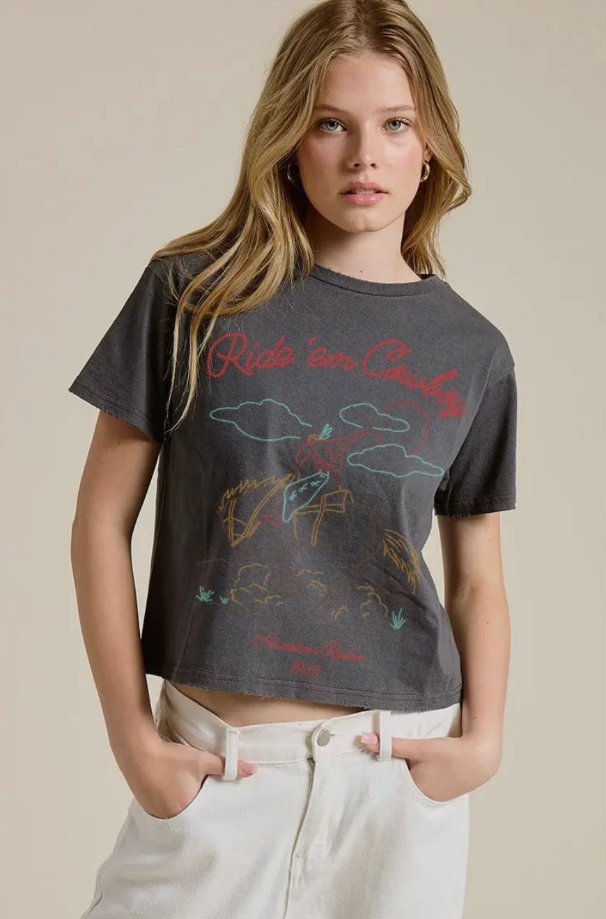 Puff Stitch Ride ‘Em Cowboy Graphic Tee - eloise boutique