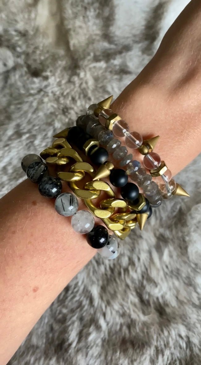 Rachel Nathan Bracelet On Point : Matte Black Agate - eloise boutique