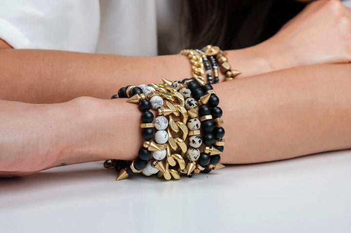 Rachel Nathan Bracelet On Point : Matte Black Agate - eloise boutique