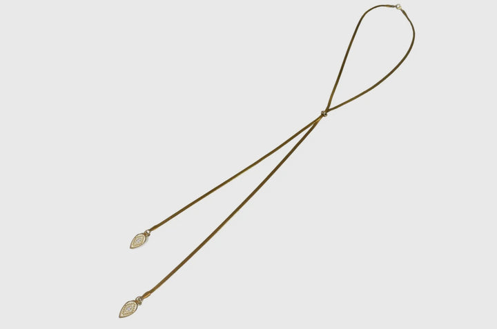 Rachel Nathan Statement Necklace Bolo Herringbone - eloise boutique