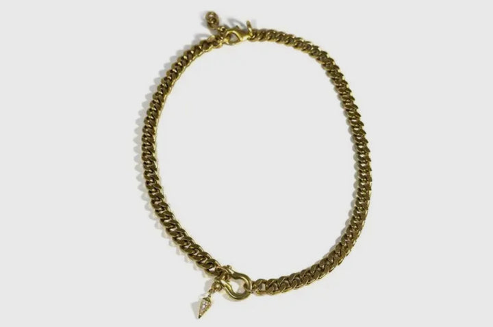 Rachel Nathan Statement Necklace Shackle: Single &amp; Art Deco Drop - eloise boutique