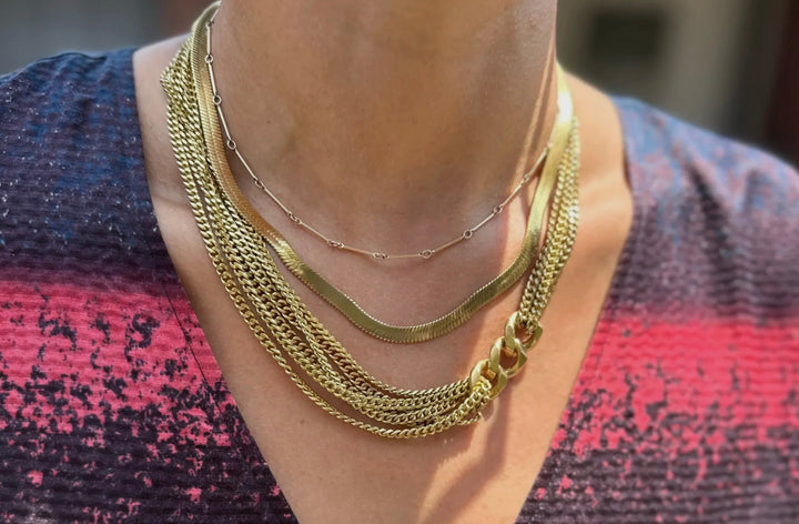 Rachel Nathan Statement Necklace The Link Asymmetrical - eloise boutique