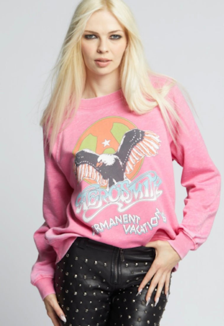 Recycled Karma Aerosmith “Permanent Vacation ‘87” Oversized Sweatshirt - eloise boutique