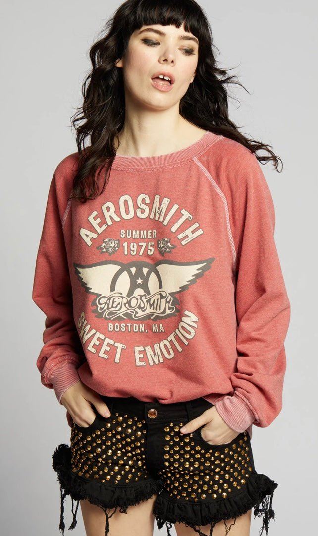 Recycled Karma Aerosmith Sweet Emotion Oversized Vintage Sweatshirt - eloise boutique