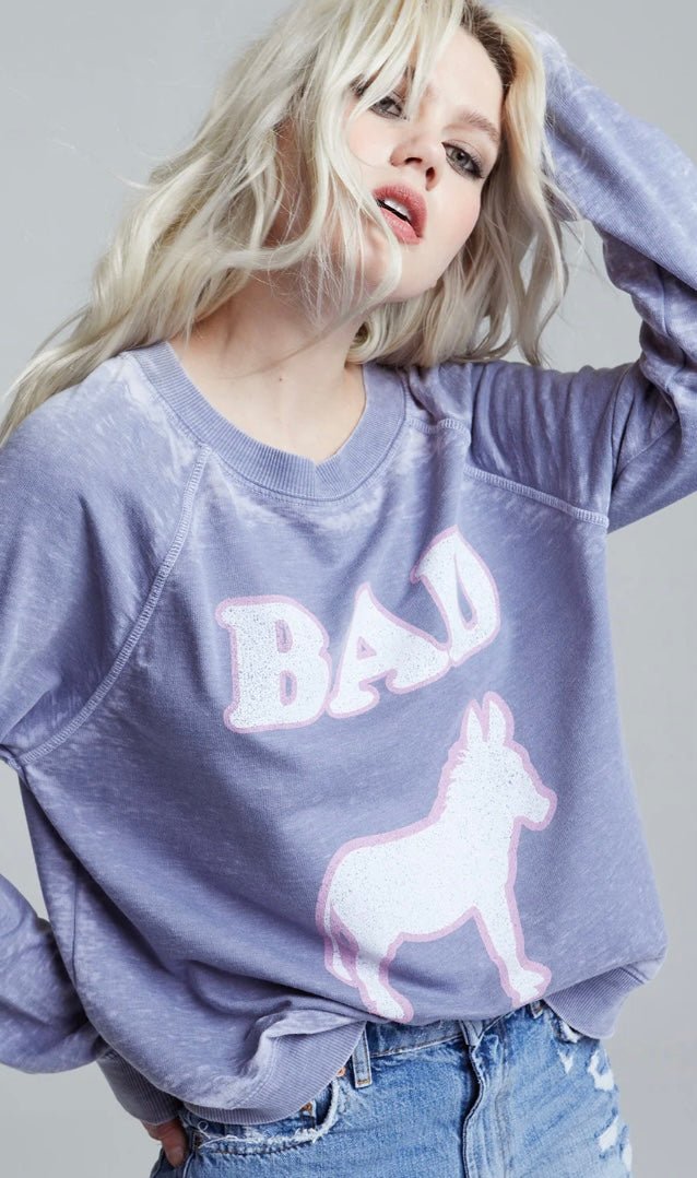 Recycled Karma Bad A** Oversized Graphic Sweatshirt - eloise boutique