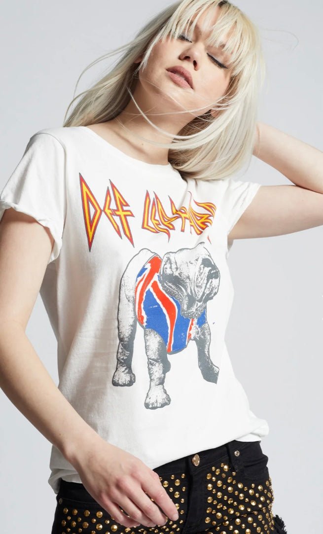 Recycled Karma Def Leppard Bulldog Slim Fit Graphic Tee - eloise boutique