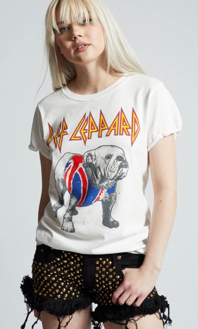 Recycled Karma Def Leppard Bulldog Slim Fit Graphic Tee - eloise boutique