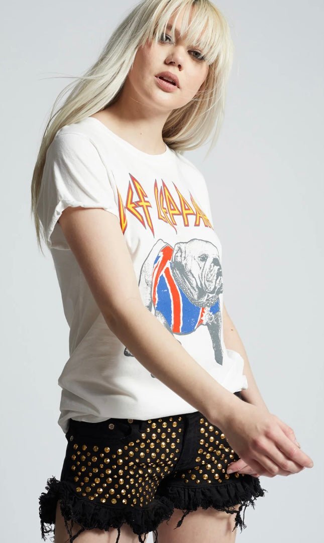 Recycled Karma Def Leppard Bulldog Slim Fit Graphic Tee - eloise boutique