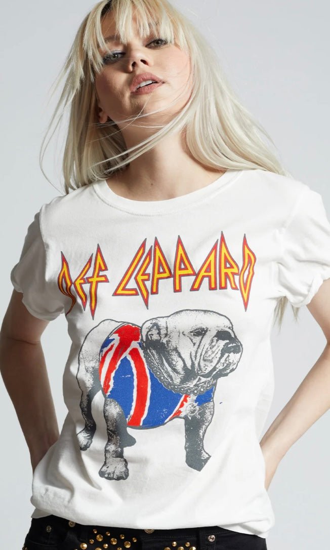 Recycled Karma Def Leppard Bulldog Slim Fit Graphic Tee - eloise boutique