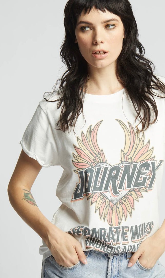 Recycled Karma Journey Seperate Ways White Graphic Tee - eloise boutique