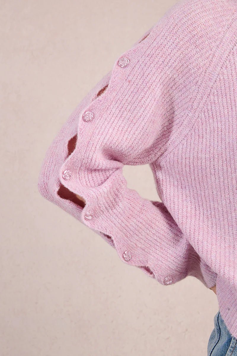 Rosebud Petal Pink Crewneck Knit - eloise boutique