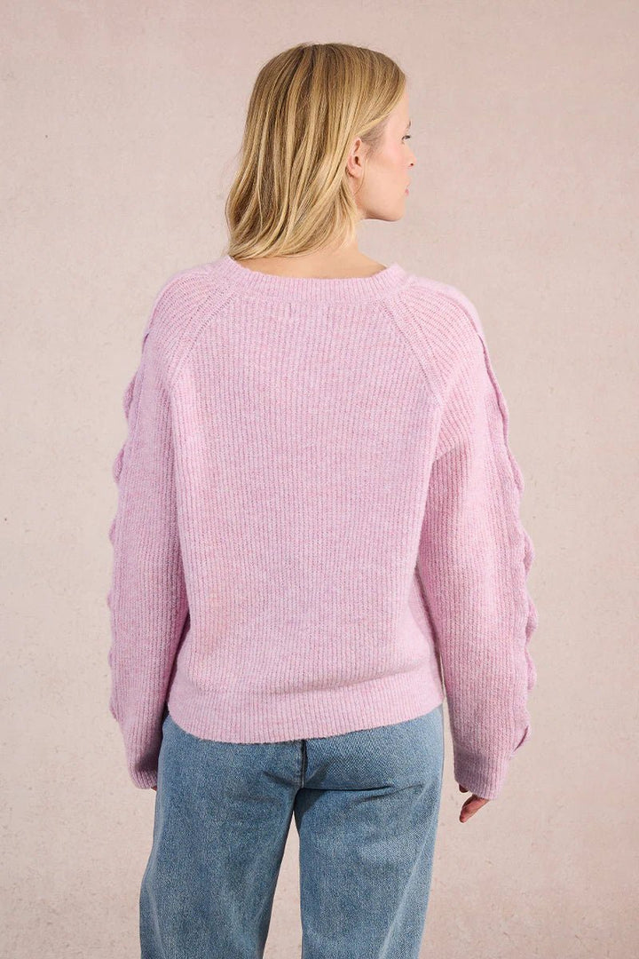 Rosebud Petal Pink Crewneck Knit - eloise boutique