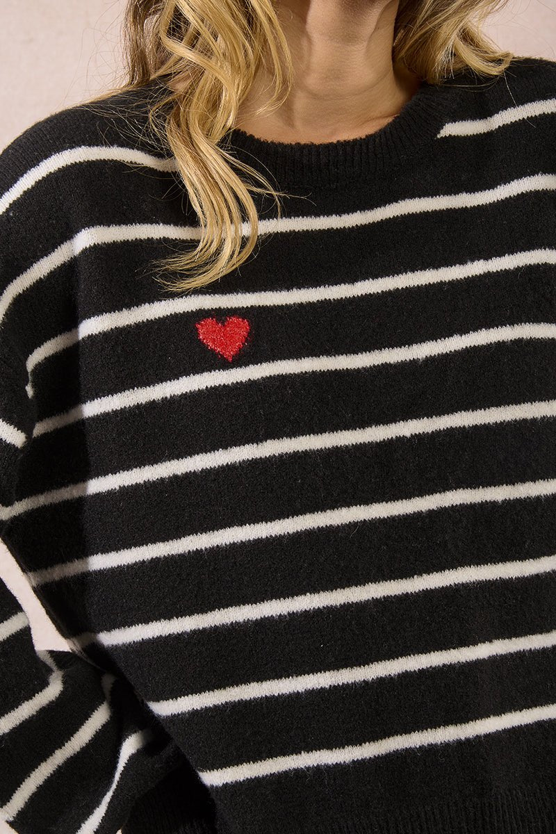 Sailor Heart Knit Sweater - eloise boutique
