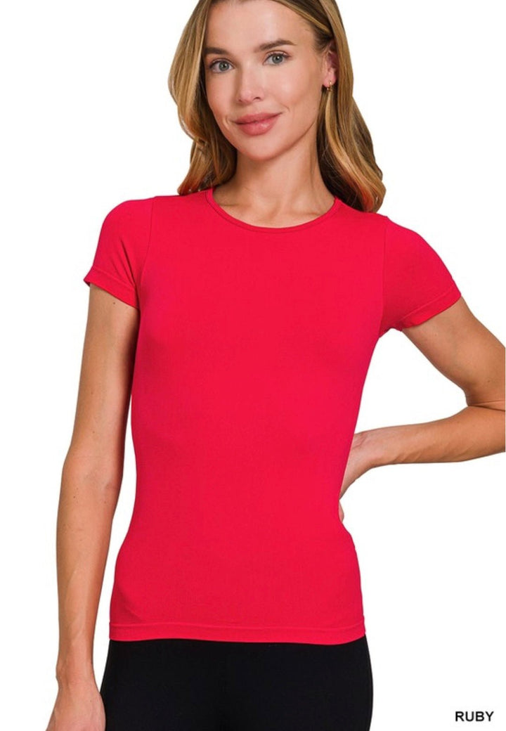 Seamless Crew Neck Tee - eloise boutique