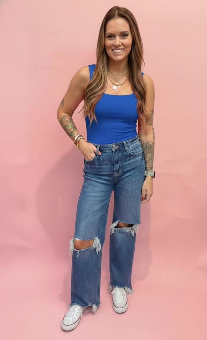 Seamless Double Layer Square Neck Tank - eloise boutique