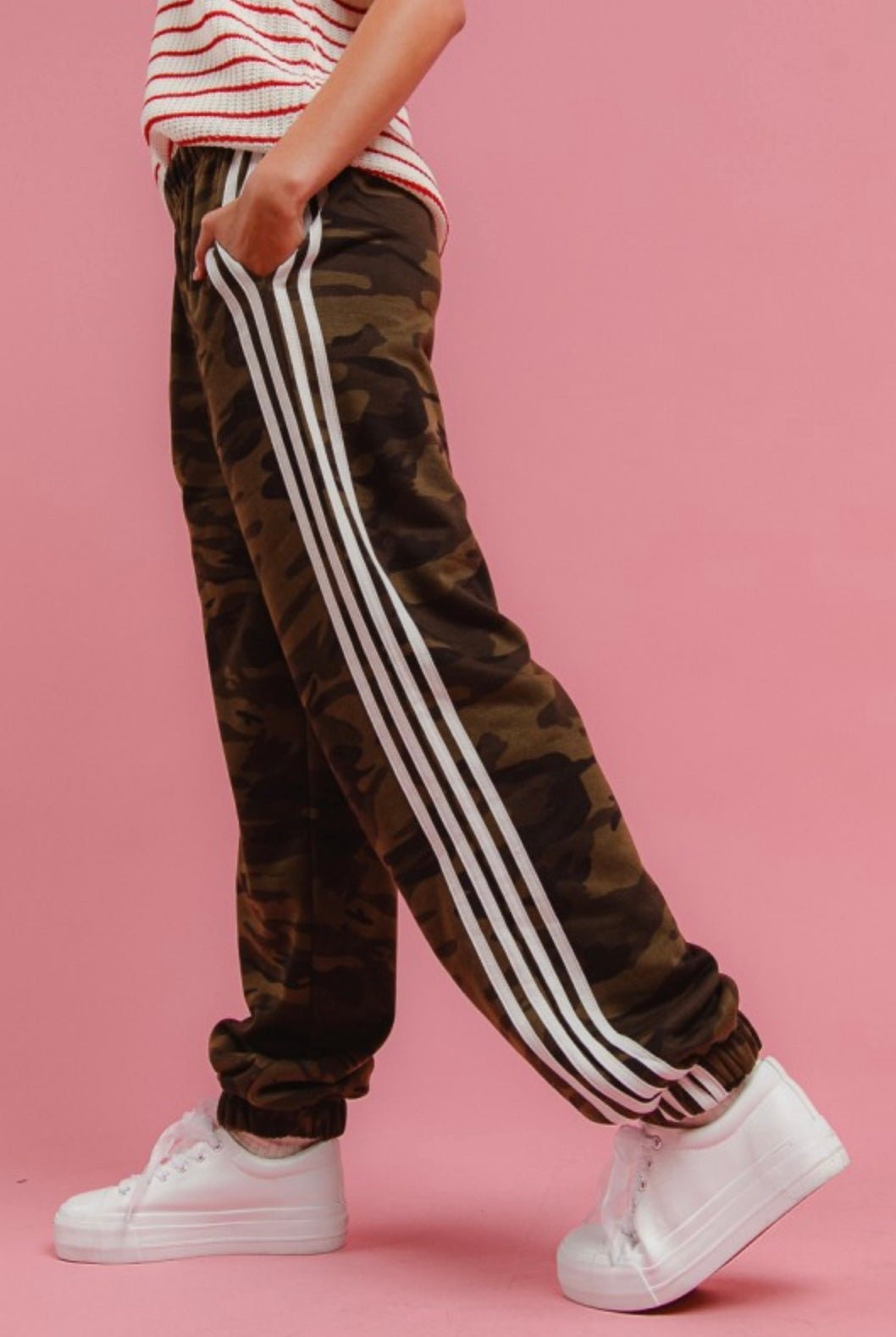 Side Lines Camouflage Track Pants - eloise boutique