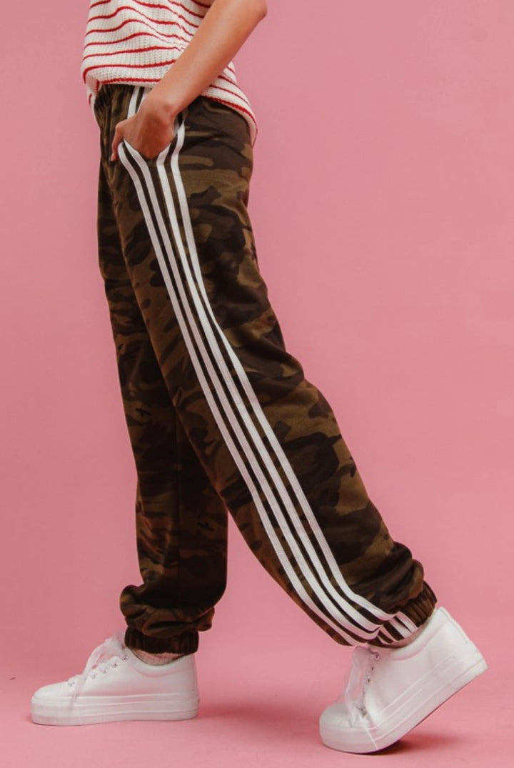 Side Lines Camouflage Track Pants - eloise boutique