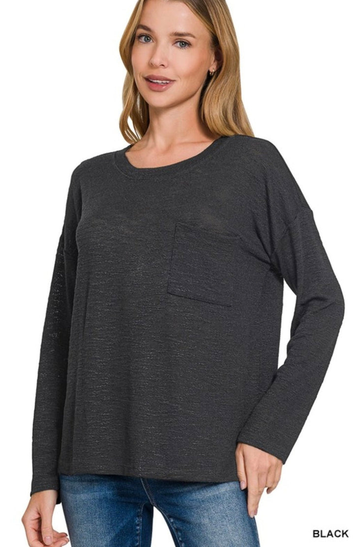 Slub Hacci Long Sleeve Tee - eloise boutique