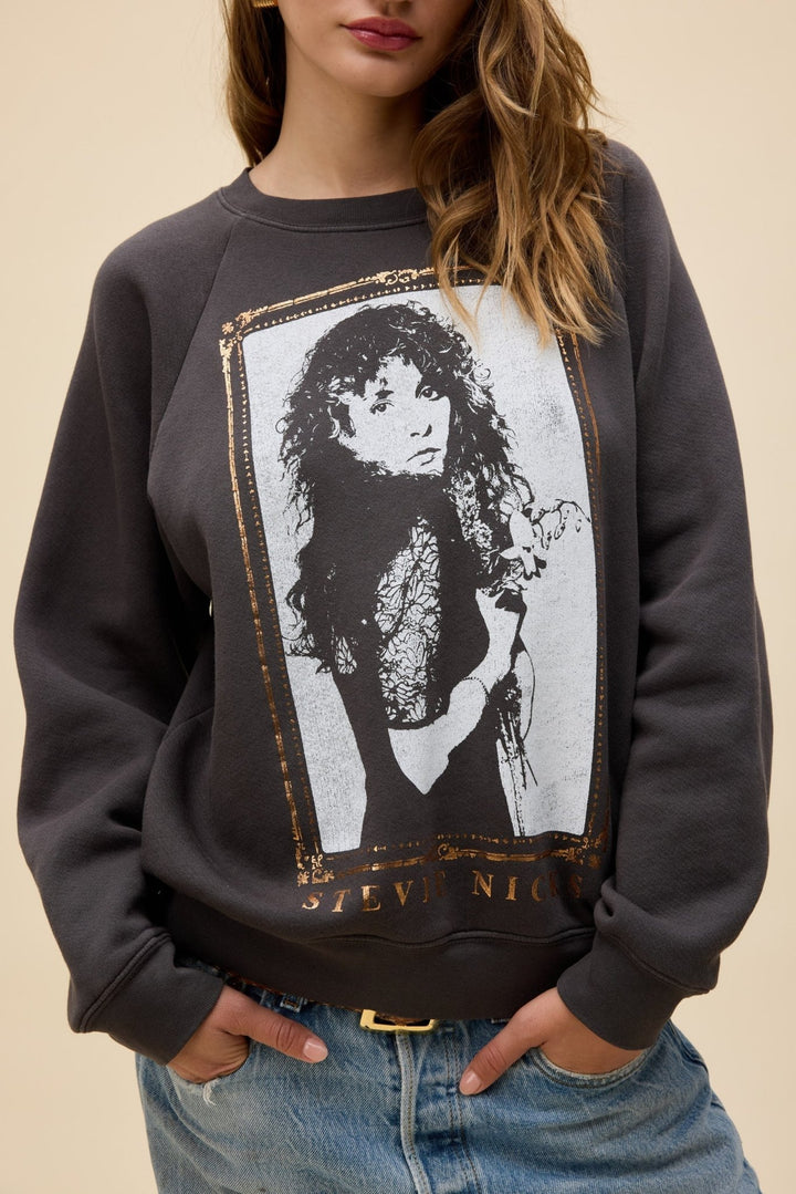 Stevie Nicks Orchid Bouquet Vintage Raglan Sweatshirt - eloise boutique