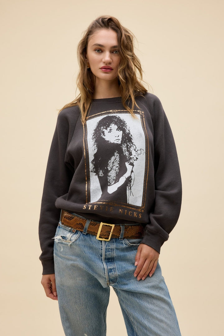 Stevie Nicks Orchid Bouquet Vintage Raglan Sweatshirt - eloise boutique