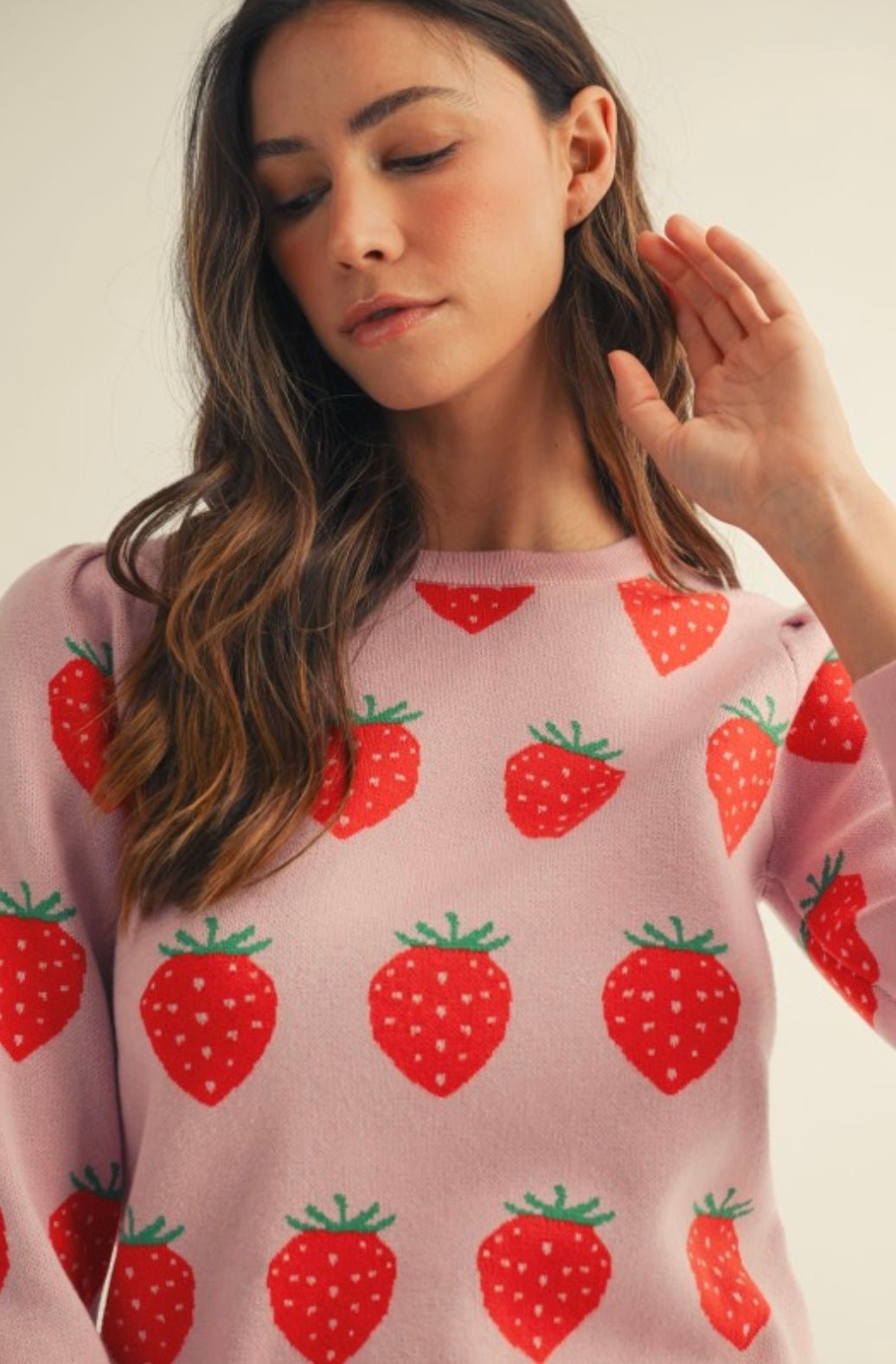 Strawberry Knit Sweater - eloise boutique