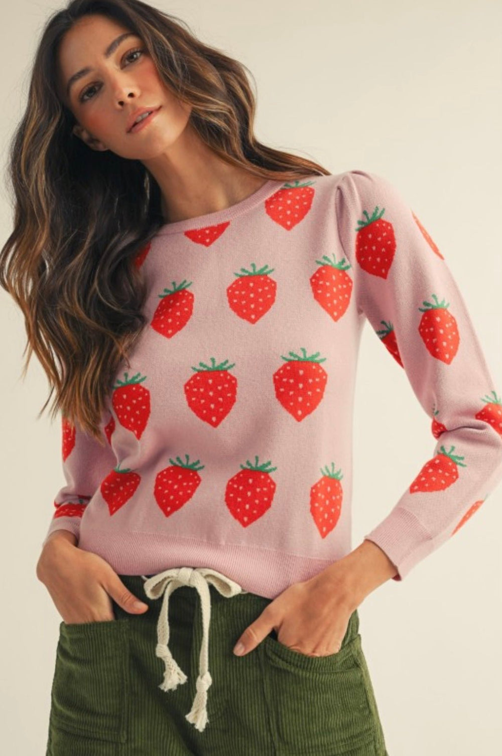 Strawberry Knit Sweater - eloise boutique