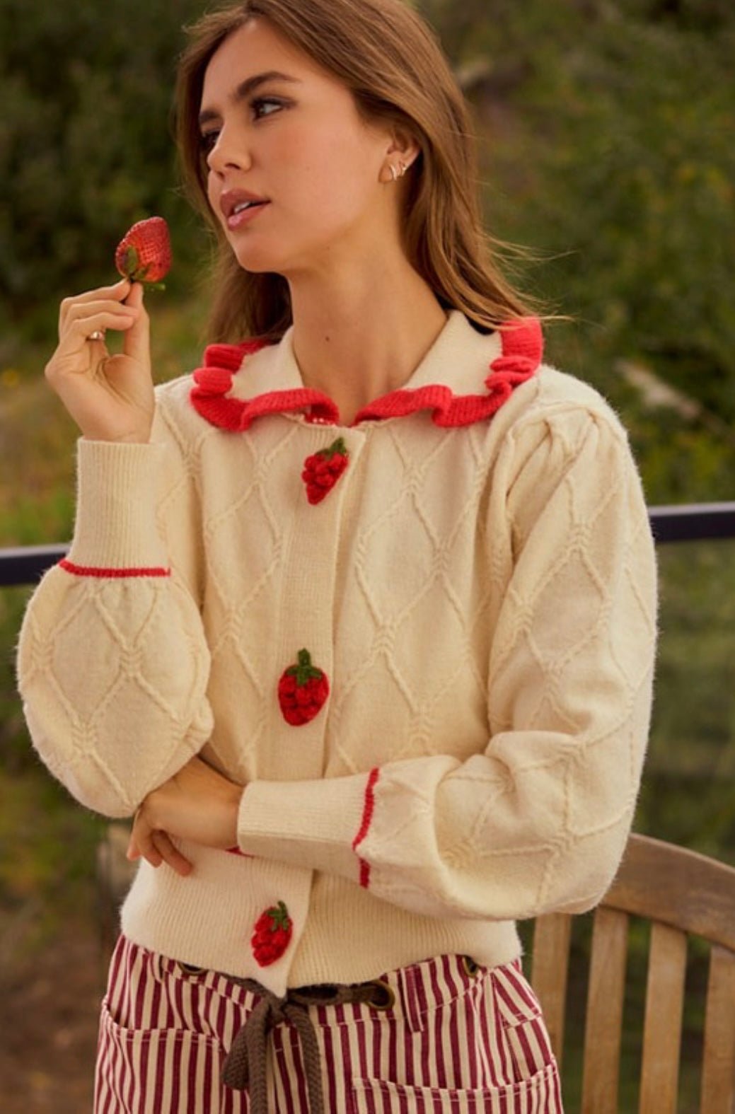 Strawberry Sailor Collar Cardigan - eloise boutique