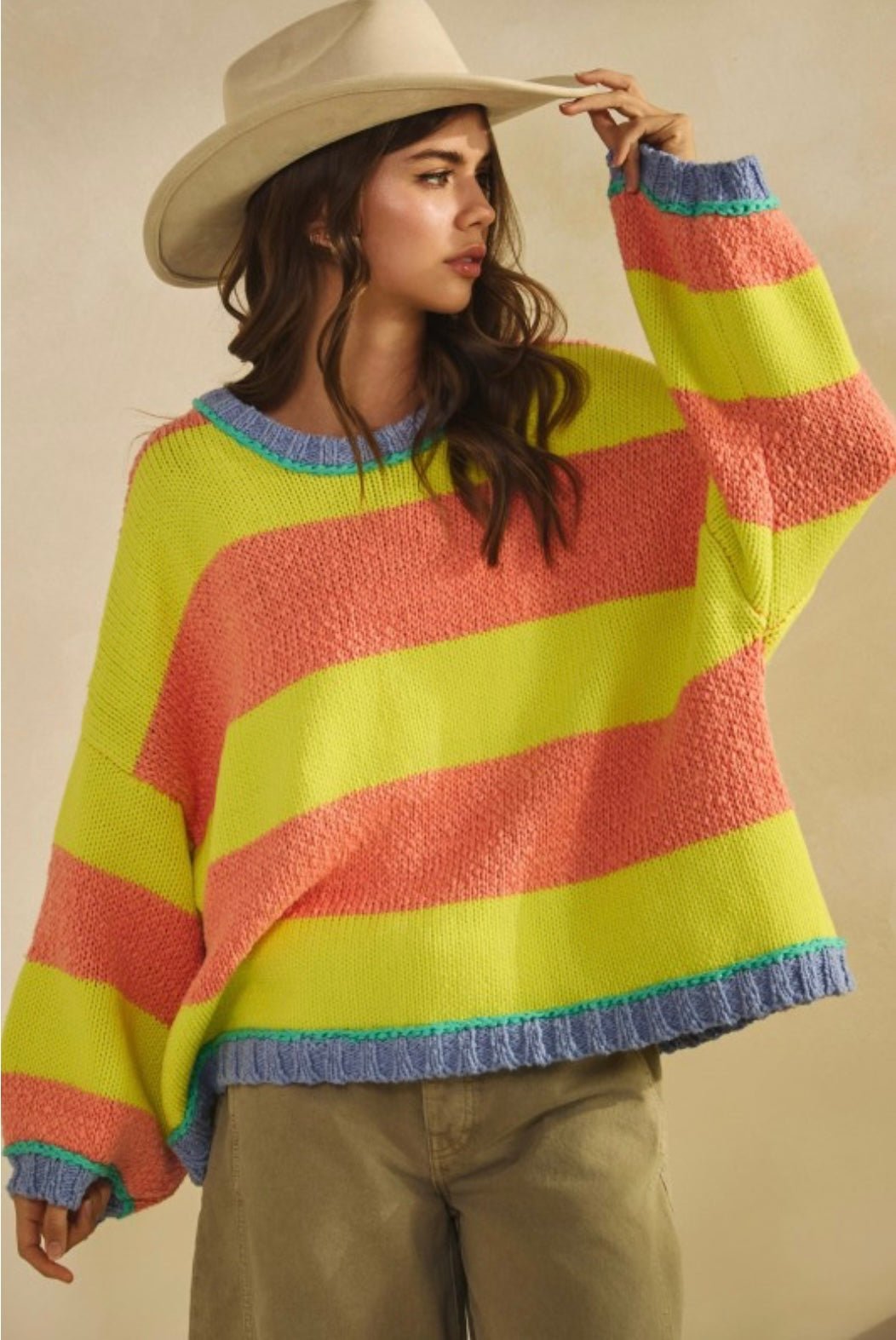 Sunset Seeker Ribbed Stripe Sweater - eloise boutique