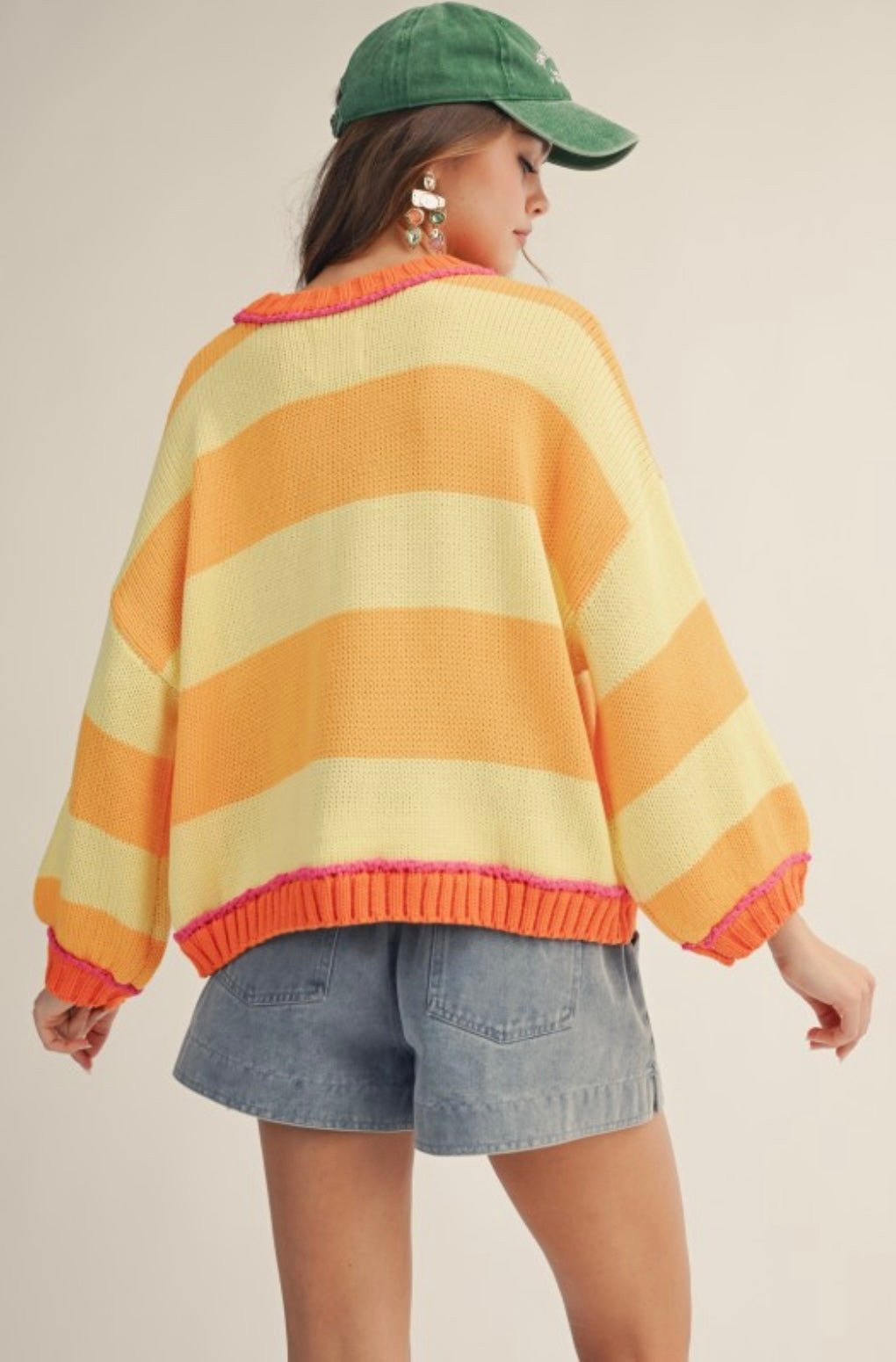 Sunshine &amp; Sorbet Stripe Ribbed Sweater - eloise boutique